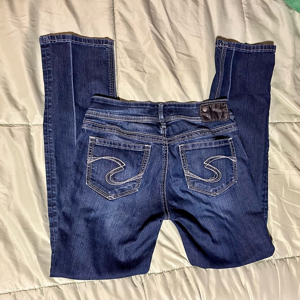 Silver Brand Suki Straught Blue Jeans